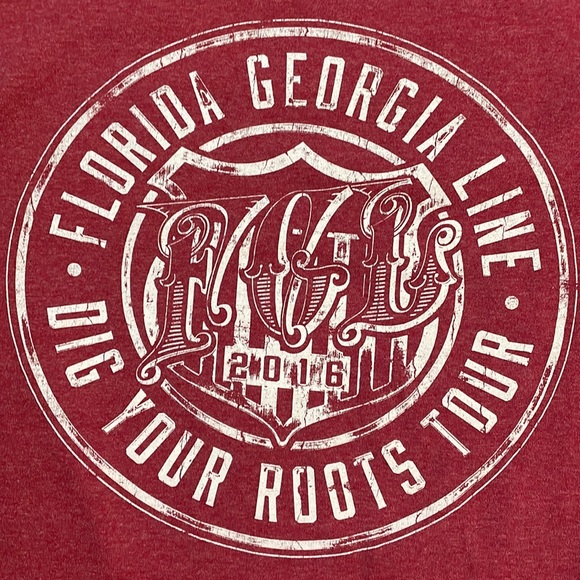 Men Florida Georgia Line Short Sleeve Red Shirt Medium - Picture 2 of 5